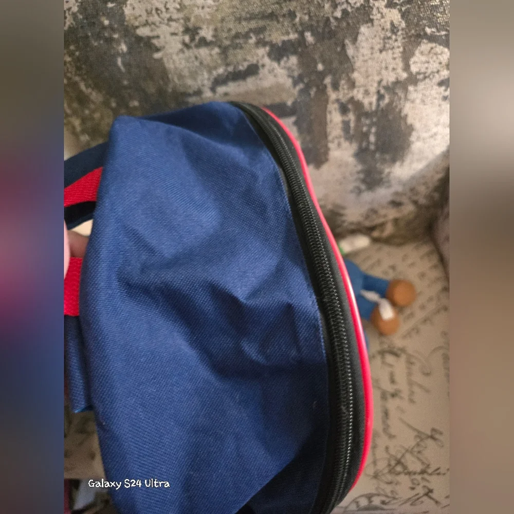 Mario Large Bookbag Backpack With 2 Plush Toys EUC